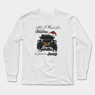 Christmas Jeep Black Long Sleeve T-Shirt